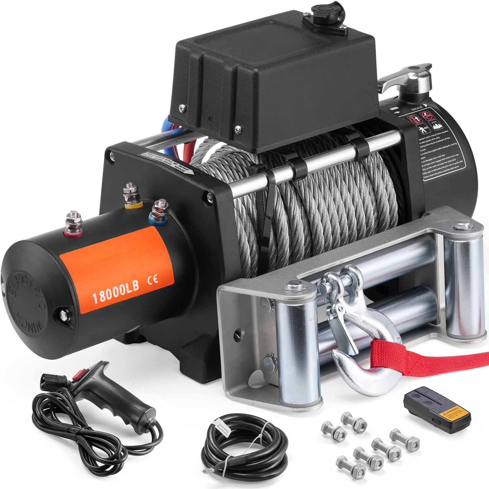 Electric Winch For Truck With Steel Cable And Waterproof Remote_voghion.com